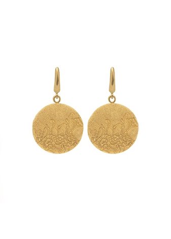 Pendientes en plata Flower Mediano Gold