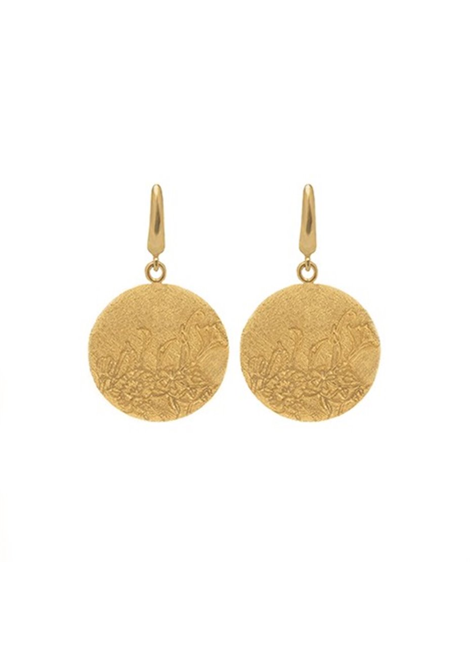 Pendientes en plata Flower Mediano Gold Pendientes en plata Flower Mediano Gold