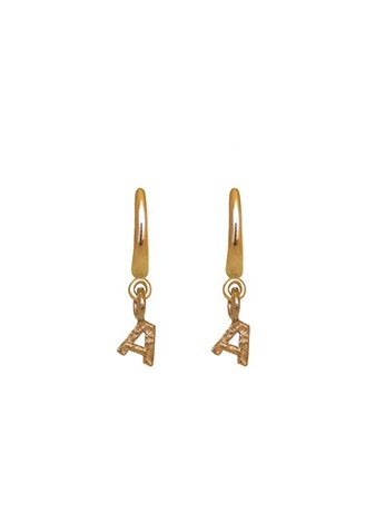 Pendientes en plata Letters Gold