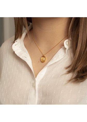 Colgante y cadena en plata Double Gold