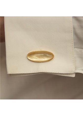 Gemelos en plata MADRE PERLA Y CRISTAL DE ROCA AMARILLA  GR Gold