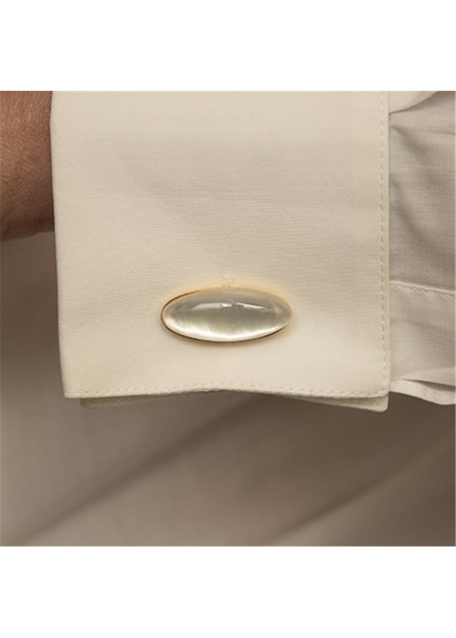 Gemelos en plata MADREPERLA Y CRISTAL DE ROCA BLANCA GR Gold