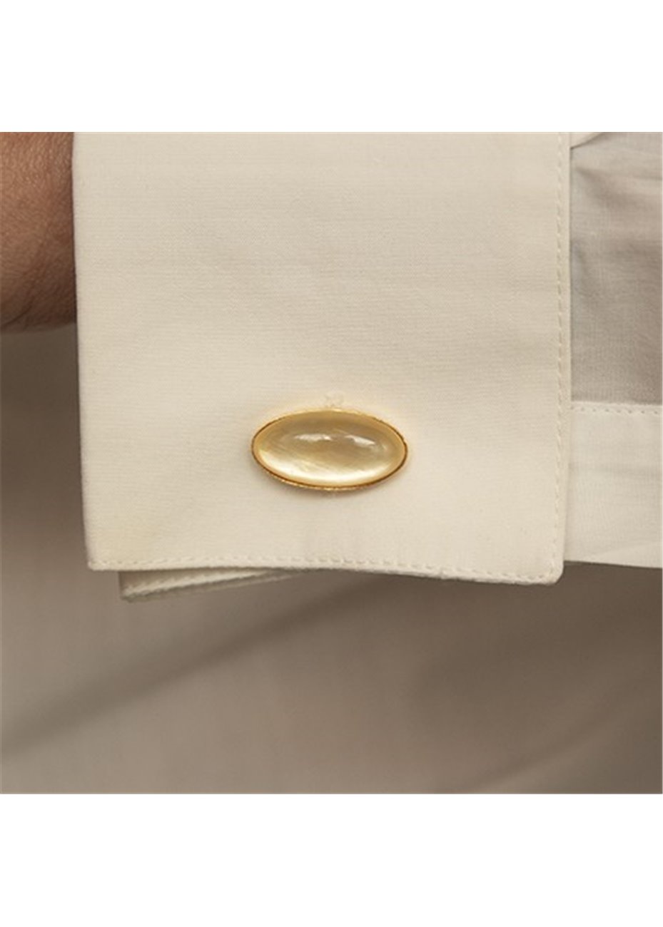 Gemelos en plata MADREPERLA Y CRISTAL DE ROCA AMARILLA MD Gold