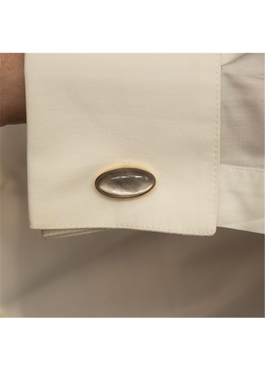 Gemelos en plata MADREPERLA Y CRISTAL DE ROCA NEGRA MD Gold