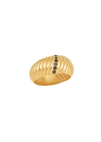 Anillo en plata Gallón y Cz Negra Gold