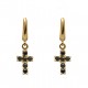 Pendientes en plata Cross Black Gold