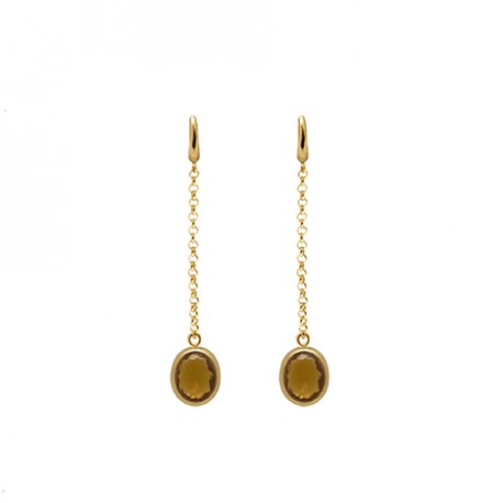 Pendientes Giol Citrino Oval Gold