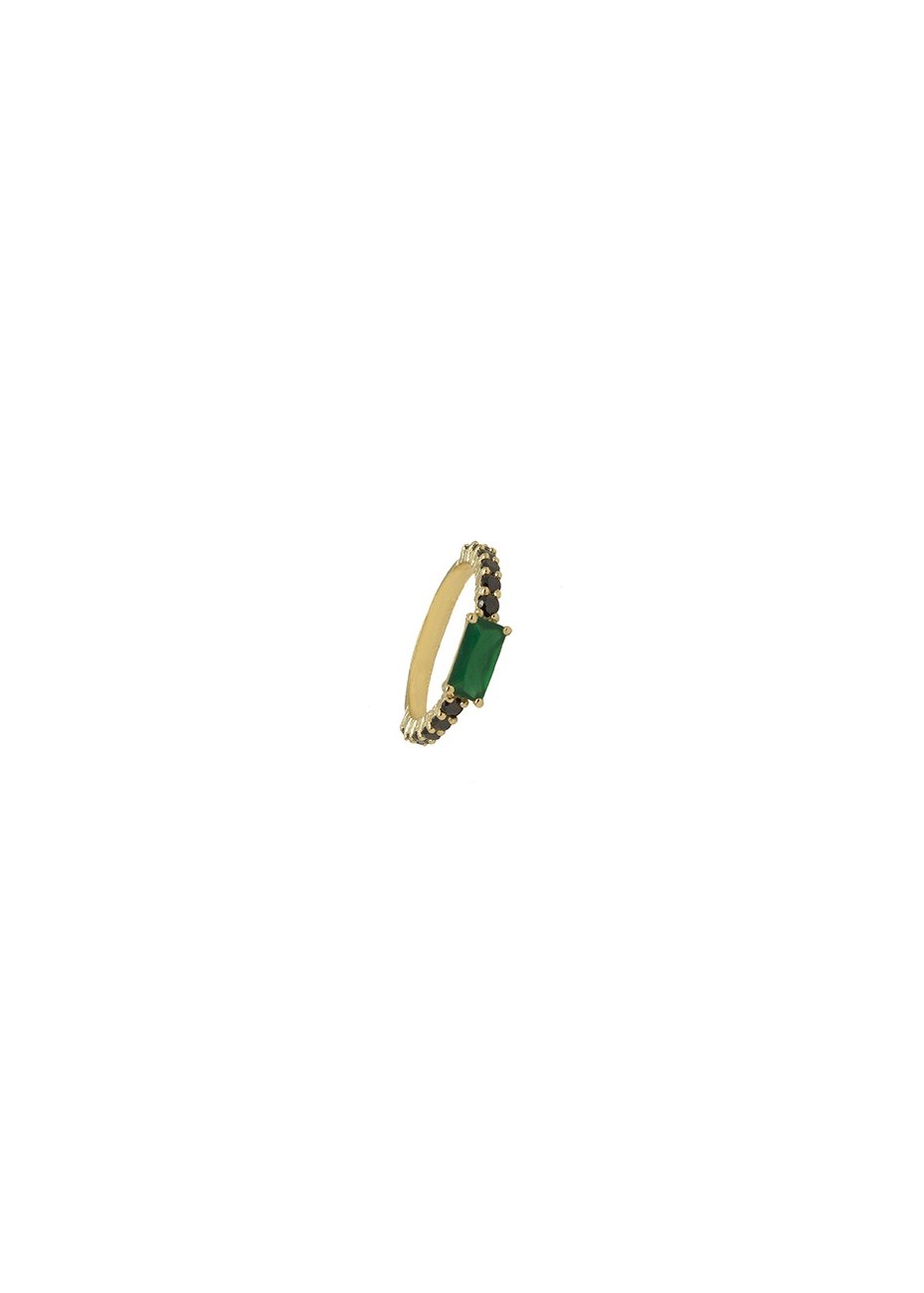 Anillo en plata Bagt Esmeralda Gold