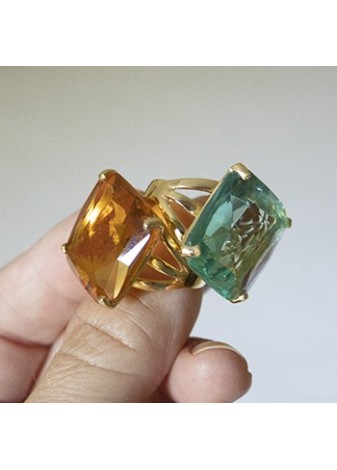 Anillo en plata Lucas Aguaverde Gold