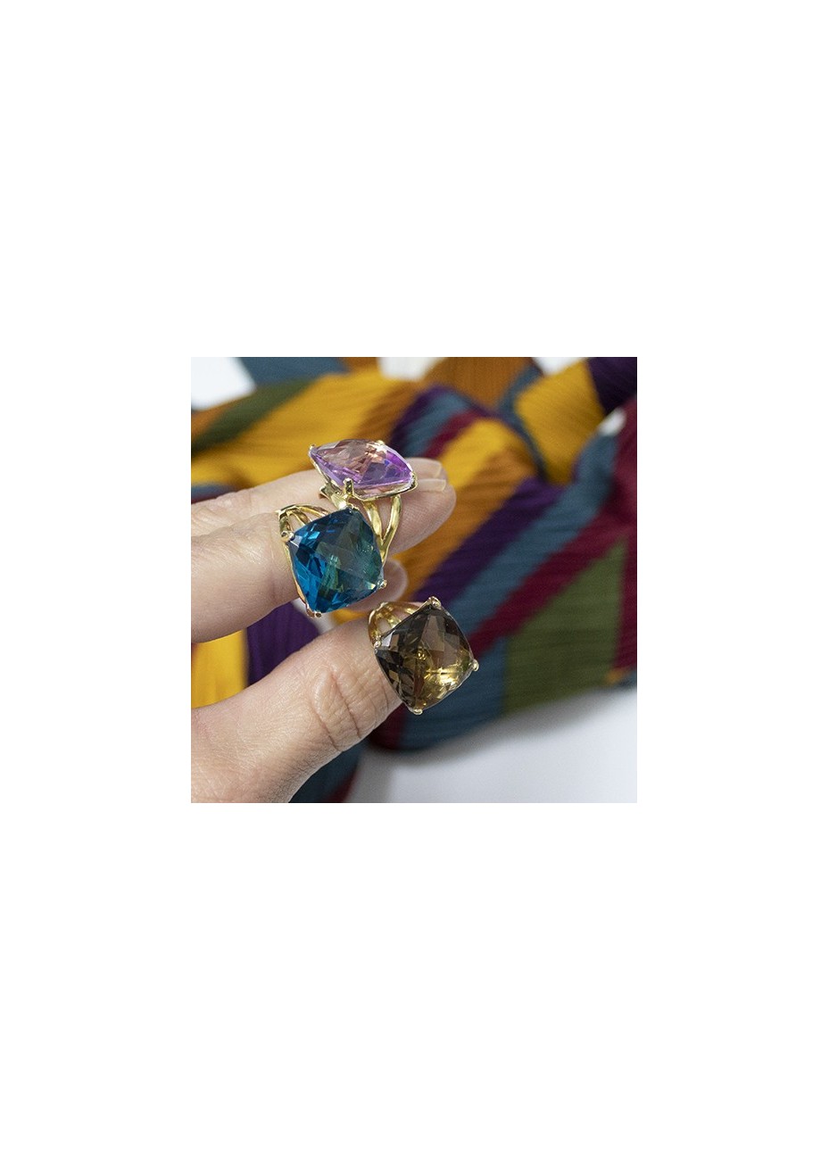 Anillo en plata Giol 18 Amatista Gold