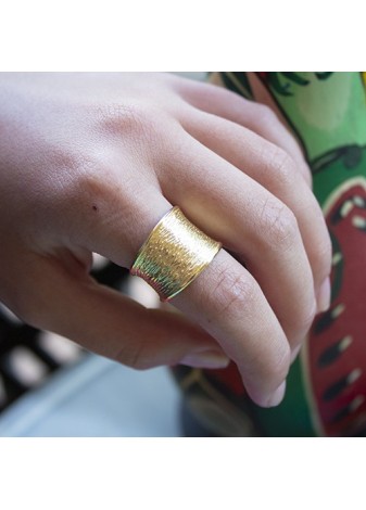 Anillo en Plata Grated Gold