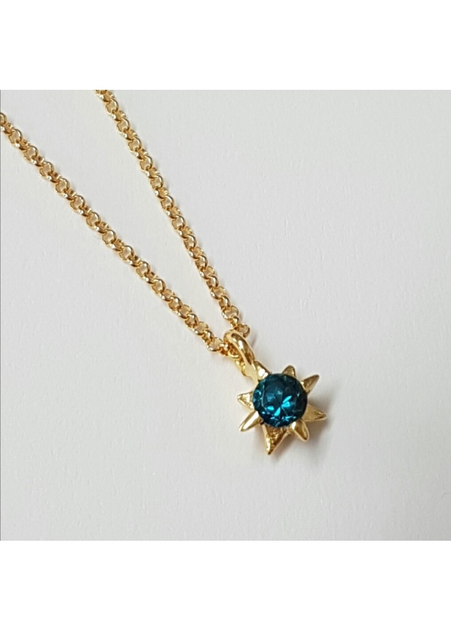 Colgante Y Cadena en Plata Picos Blue London Gold