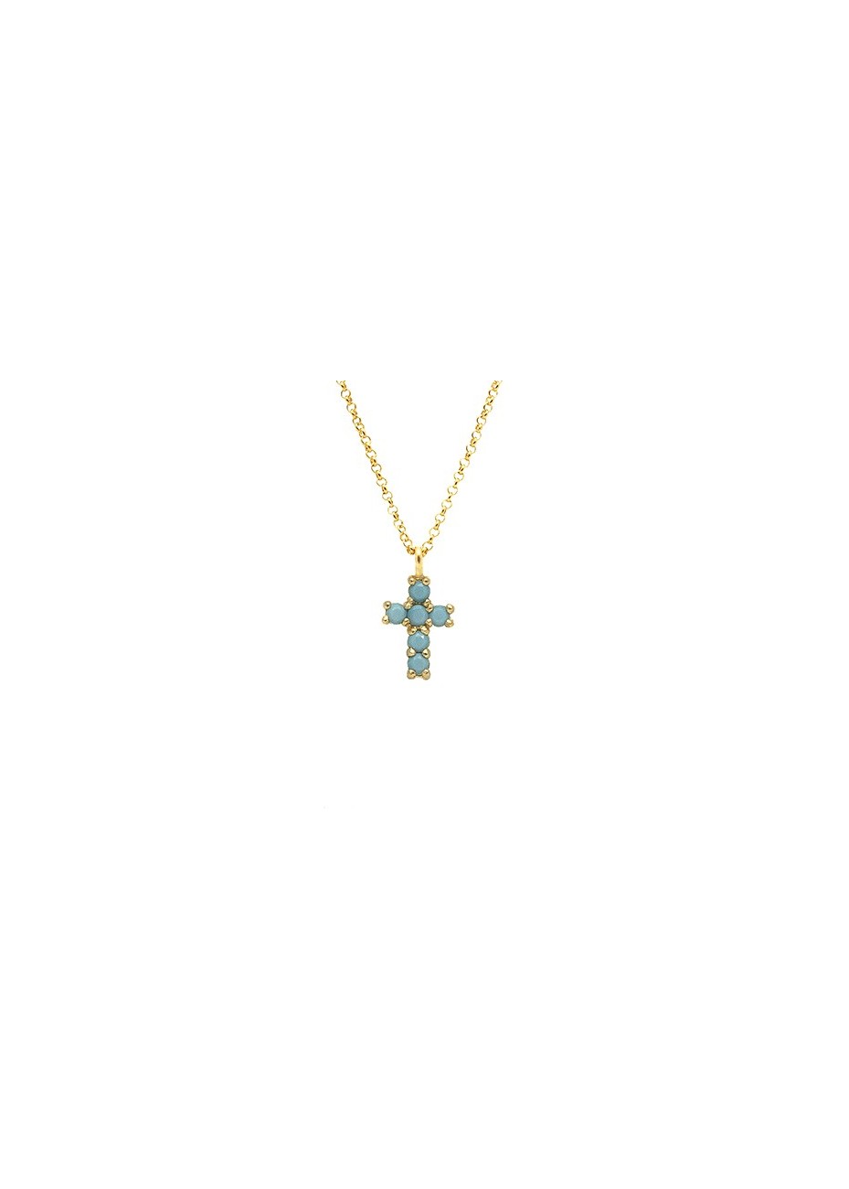 Colgante y cadena en plata Rood Turquesa Gold