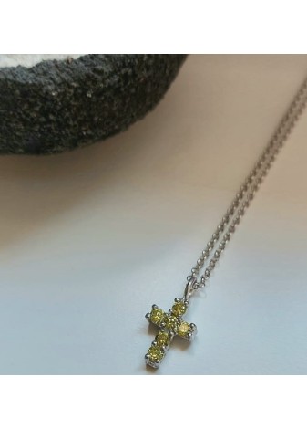 Colgante y cadena en Oro blanco Rood Yellow Diamond