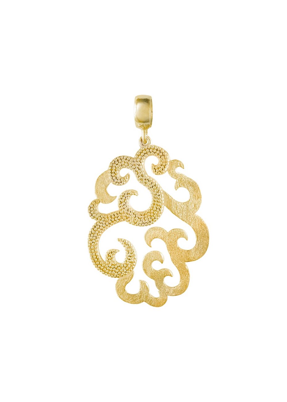 Colgante y Cadena en Plata Arabesco Grande Gold Colgante y Cadena en Plata Arabesco Grande Gold
