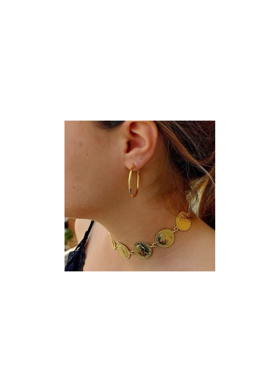 Chokers Koin Chicas 5 Monedas Gold