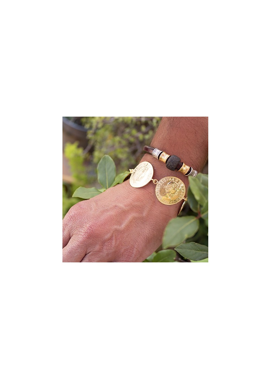 Pulsera Koin Grande 5 Monedas Gold