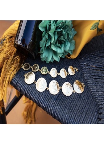 Pulsera Koin Grande 5 Monedas Gold