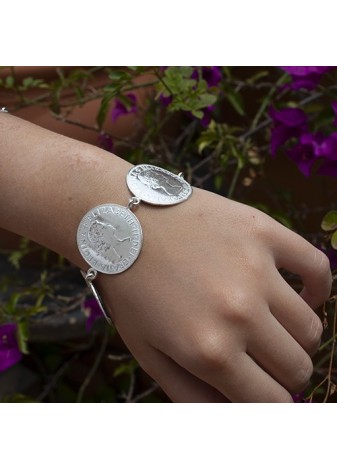 Pulsera Koin Grande 5 Monedas Silver