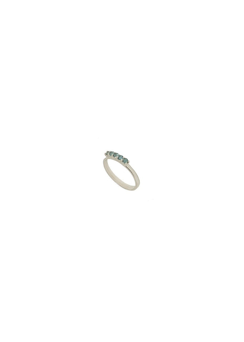 Anillo en Oro Blanco Cinq Blue Diamond