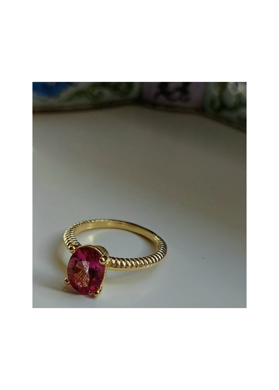 Anillo en Plata Abula Topacio Rosa Gold