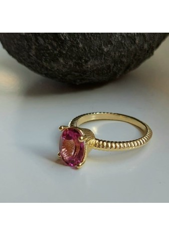 Anillo en Plata Abula Topacio Rosa Gold