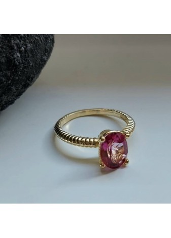 Anillo en Plata Abula Topacio Rosa Gold