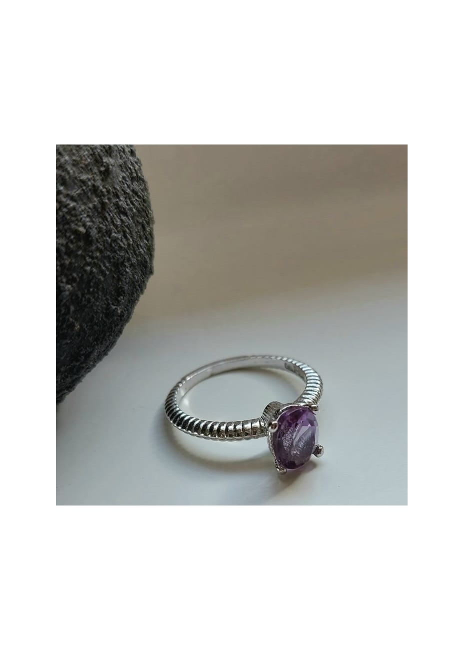 Anillo en Plata Abula Amatista Semiprecioso Silver