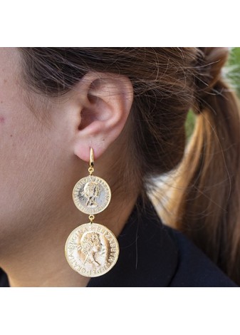 Pendientes en Plata Koin Doble Gold