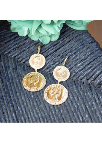 Pendientes en Plata Koin Doble Gold