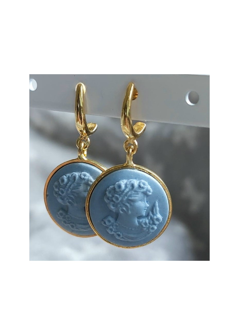 Pendientes en Plata Raka Lava Volcánica Blue Gold