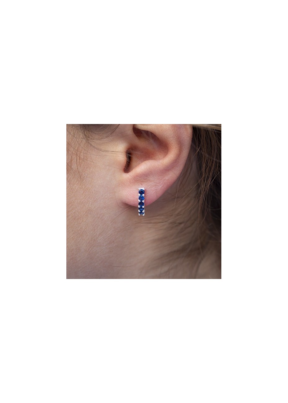 Pendientes en Plata Cinq Zafiro Sintético Silver