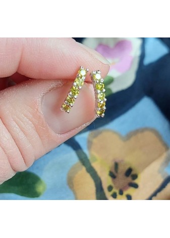Pendientes en Oro Blanco Cinq Brillantes Amarillo