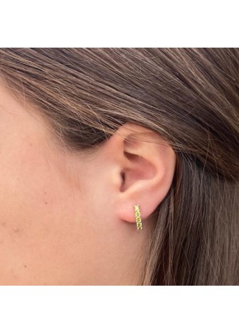 Pendientes en Oro Blanco Cinq Brillantes Amarillo