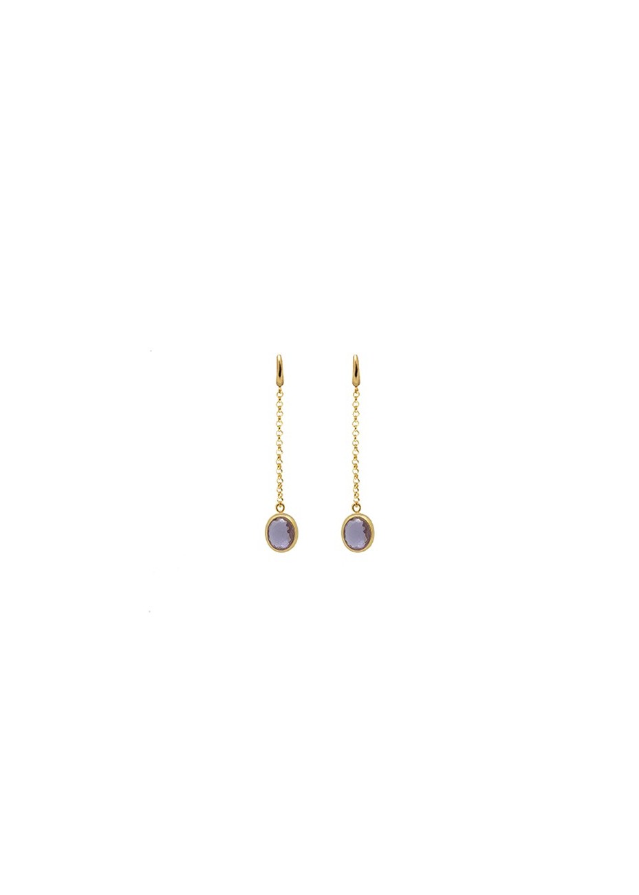 Pendientes en Plata Chain Oval Amatista Gold