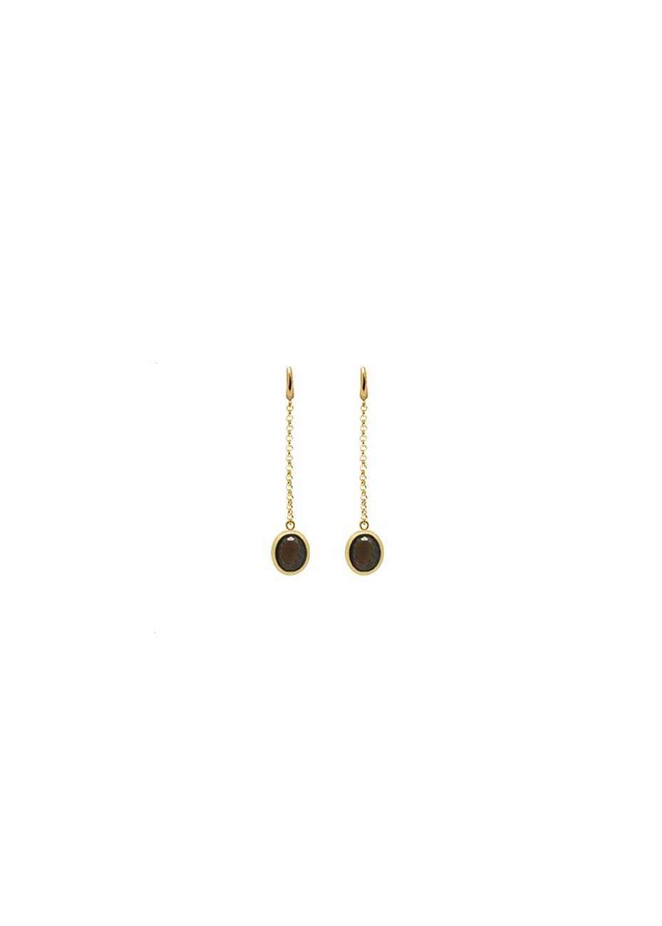 Pendientes en Plata Chain Oval Fume Dark Gold