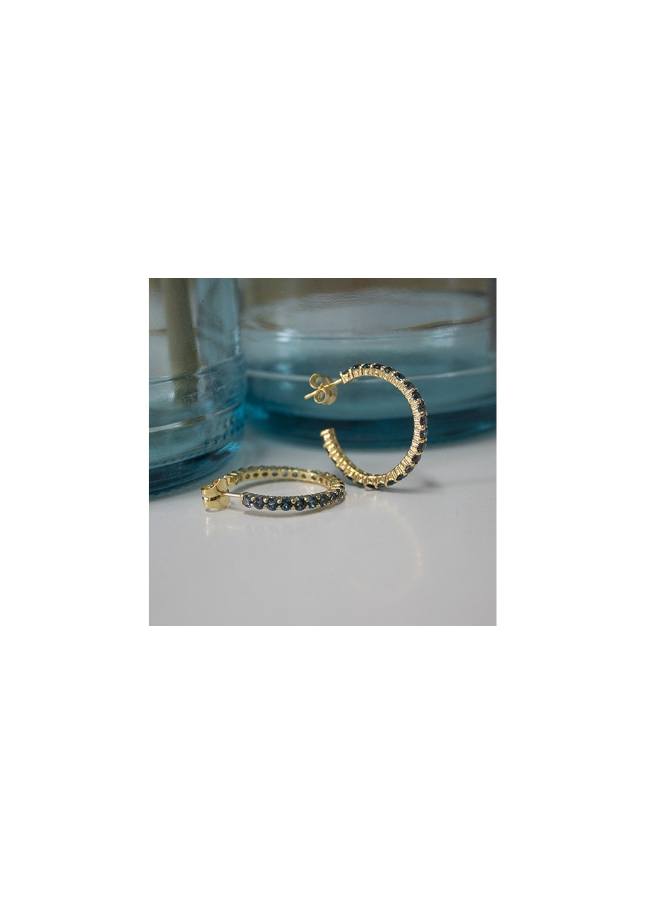 Pendientes en Plata Aro Grande Blue London Gold