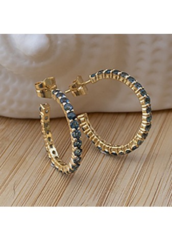 Pendientes en Plata Aro Grande Blue London Gold