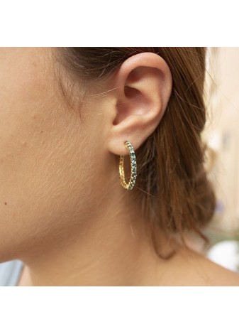 Pendientes en Plata Aro Grande Blue London Gold