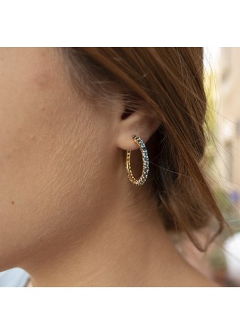 Pendientes en Plata Aro Grande Blue London Gold