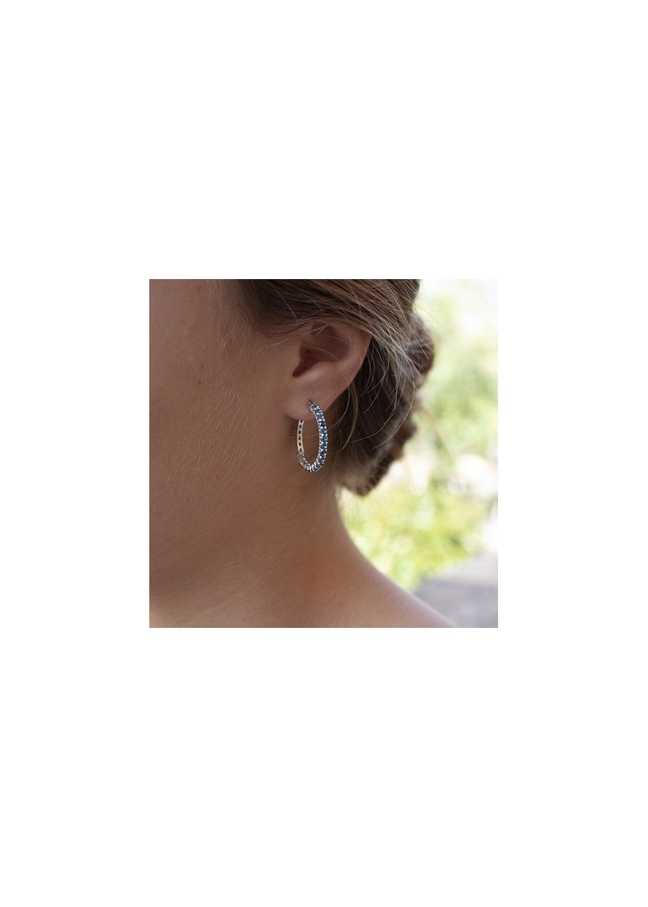 Pendientes en Plata Aro Grande Blue London Silver