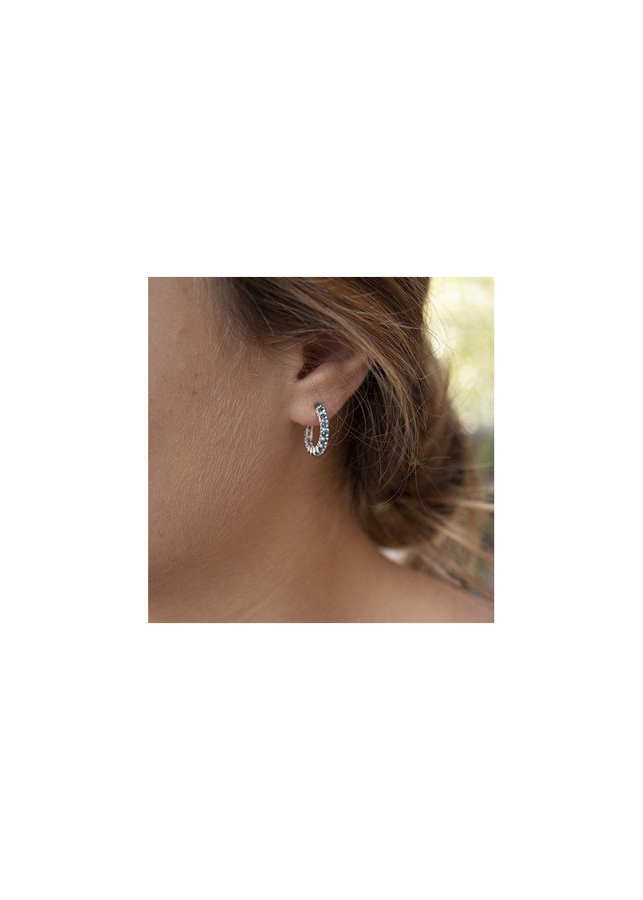 Pendientes en Plata Aro Chico Blue London Silver