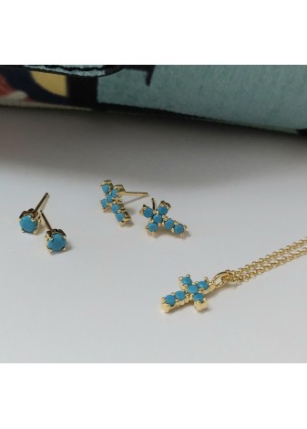 Pendientes en plata Rood Turquesa Gold