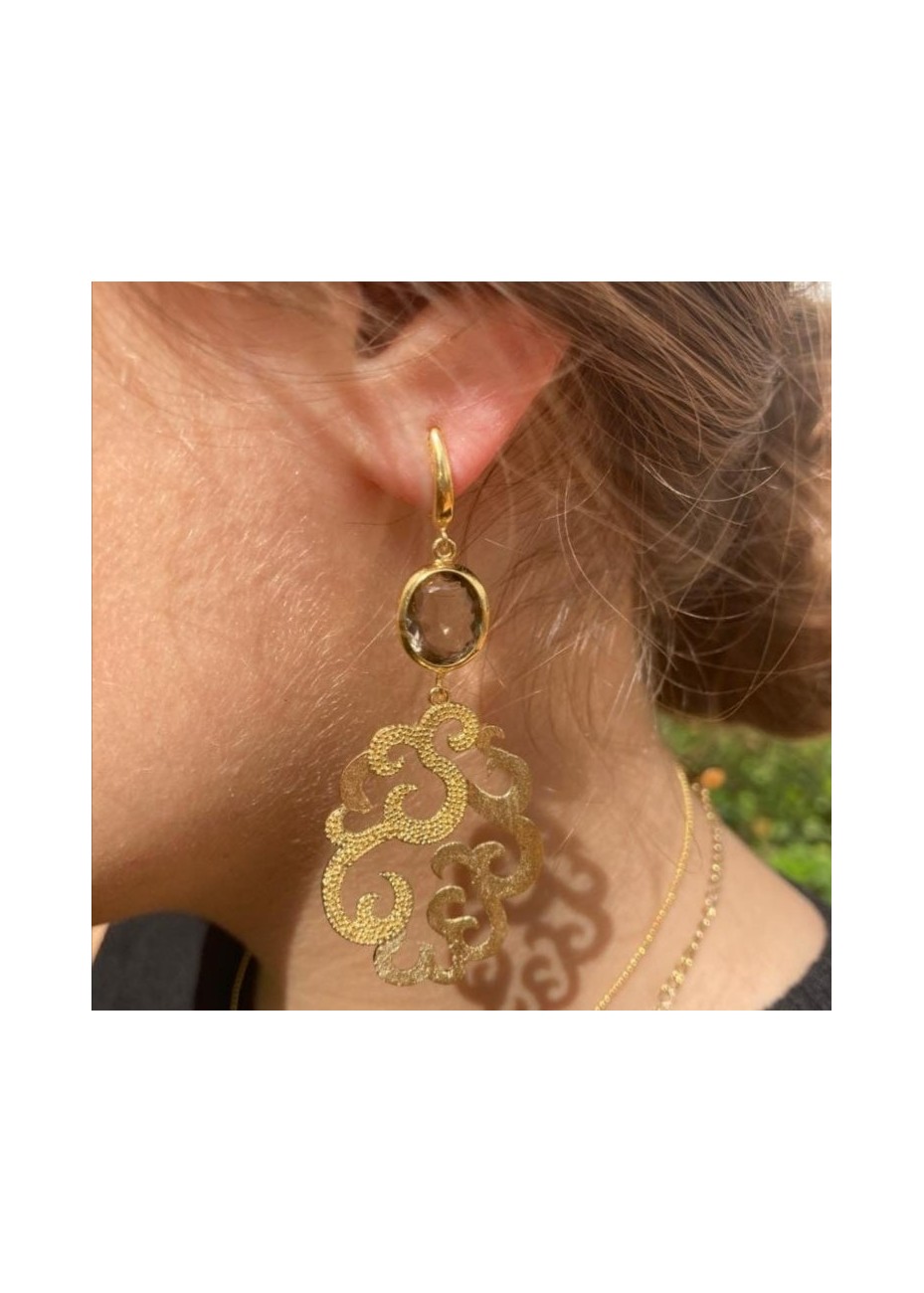 Pendientes en Plata Arab-Giol Fumé Gold