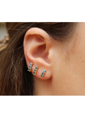 Pendientes en Plata Tre Blue London Gold