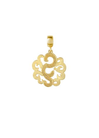 Colgante y Cadena en Plata Arabescos Mediano Gold