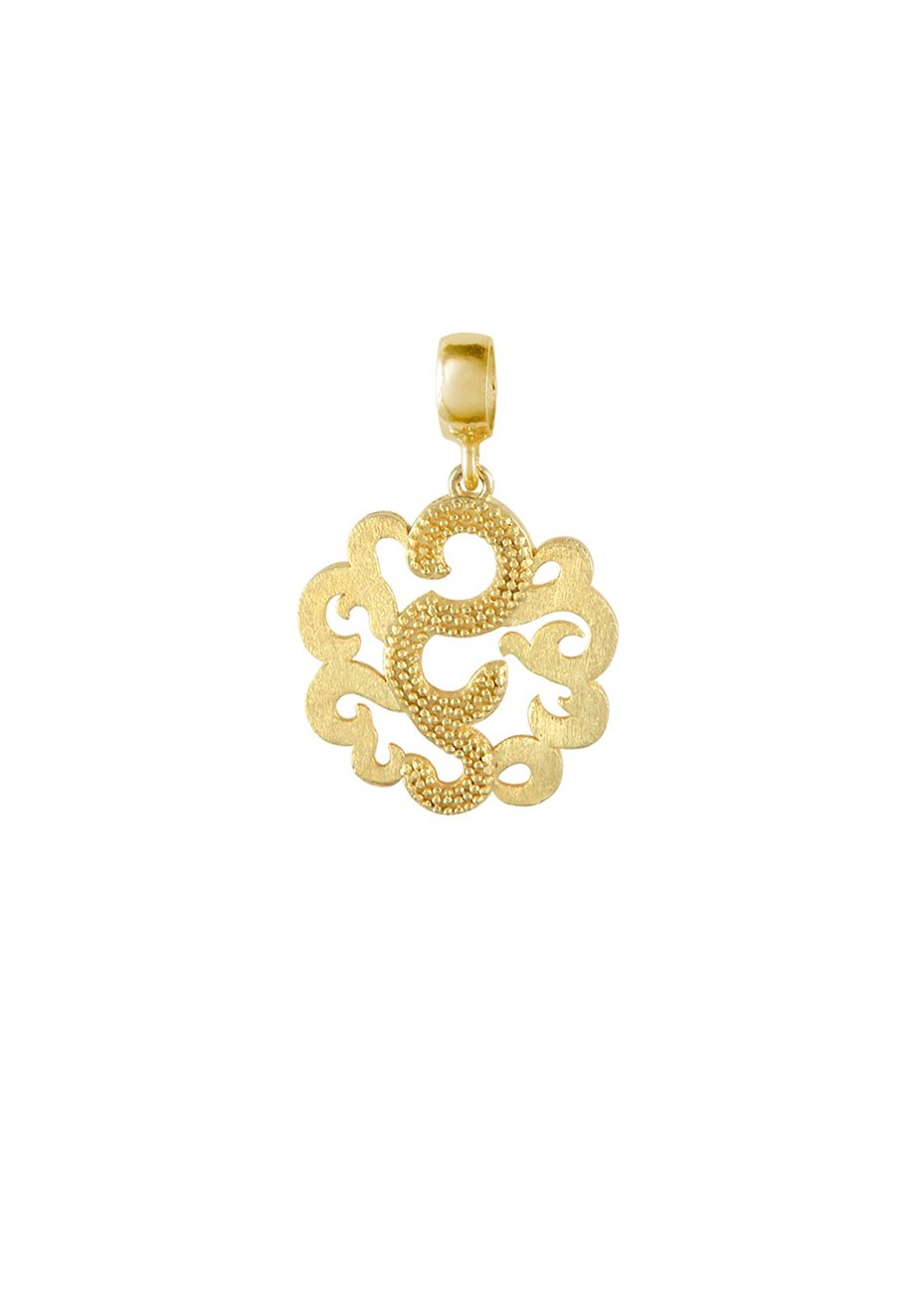 Colgante y Cadena en Plata Arabescos Mediano Gold