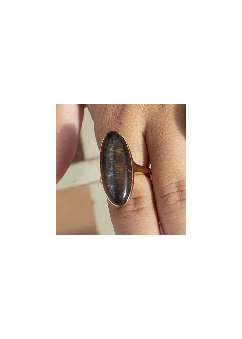Anillo en Plata Ojo de Hierro Oval 30x12mm