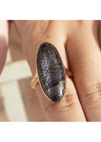 Anillo en Plata Pirita Oval...
