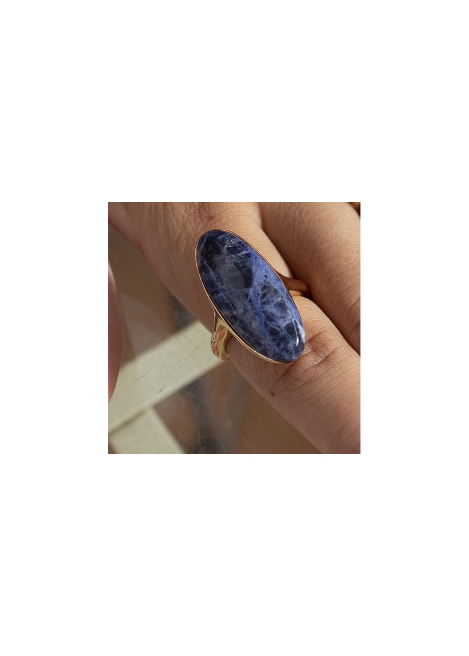 Anillo en Plata Sodalita Oval 30x12mm